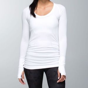 Lululemon Swiftly Tech Long Sleeve Scoop ruched 10